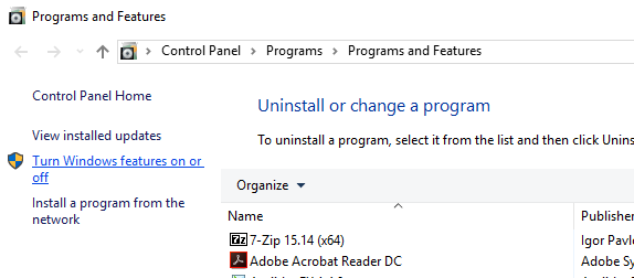 Windows 10 Environment Setup - Turn Windows Features On