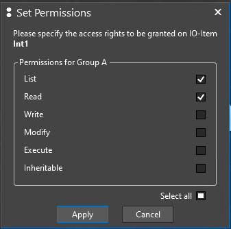Set Permissions - Group A