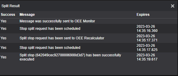 Split Result Window
