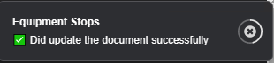 Equipment Stops Table Updated Notification